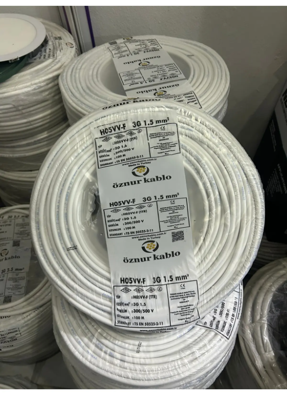 ÖZNUR 3x1.5 TTR KABLO TAM BAKIR 100 mt